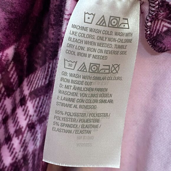 Denim & Co. Velour Top 2XP Plum Check Pullover Long Sleeve - Picture 11 of 11